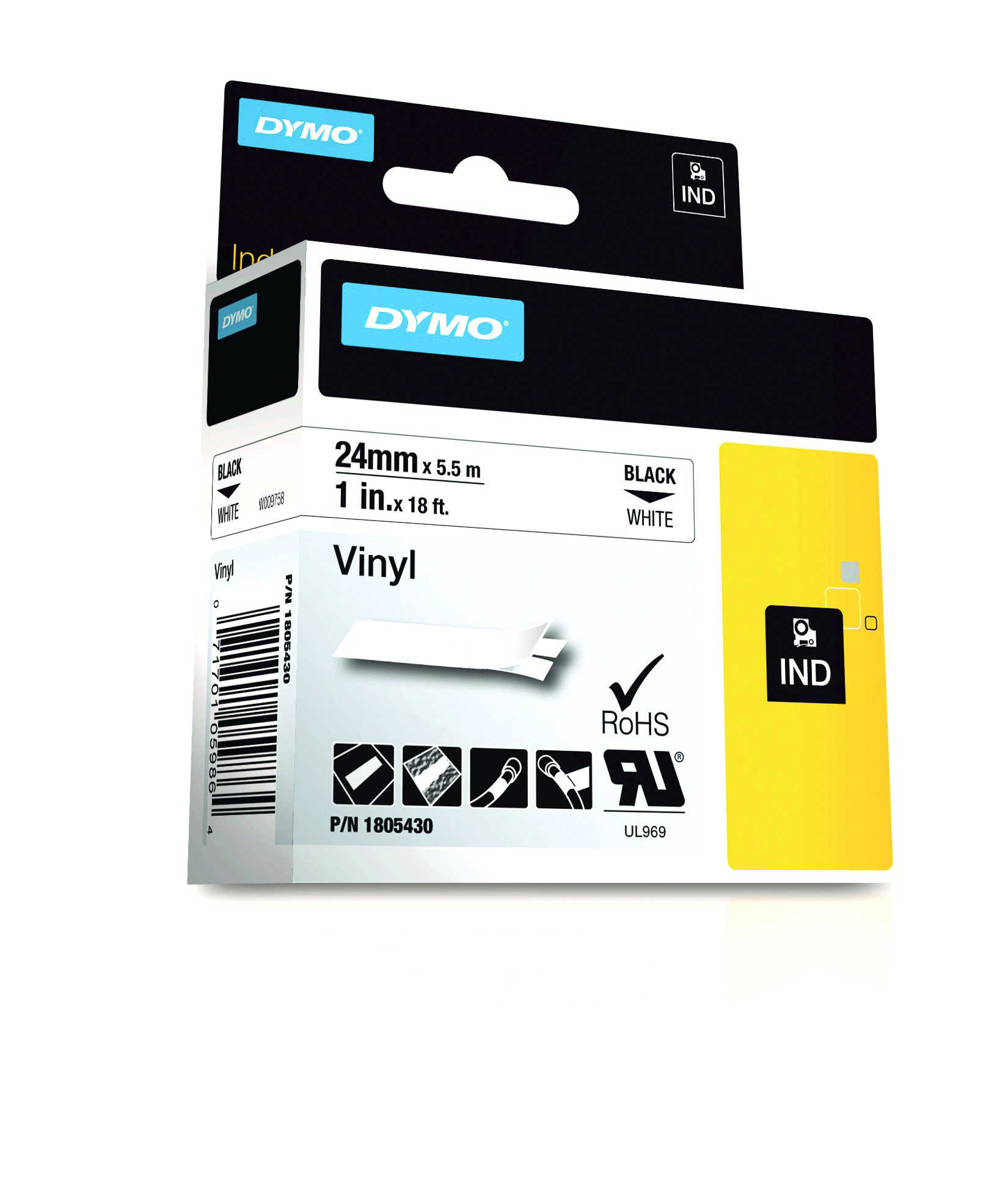 DYMO 470004155 Rhino 24 mm vinyl black on white