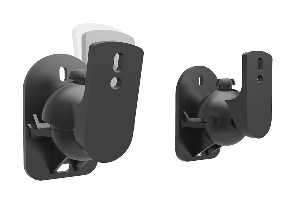 Coppia Supporti per diffusori  da parete in plastica di colore nero, Mod. SD-IR-WALLSOUND