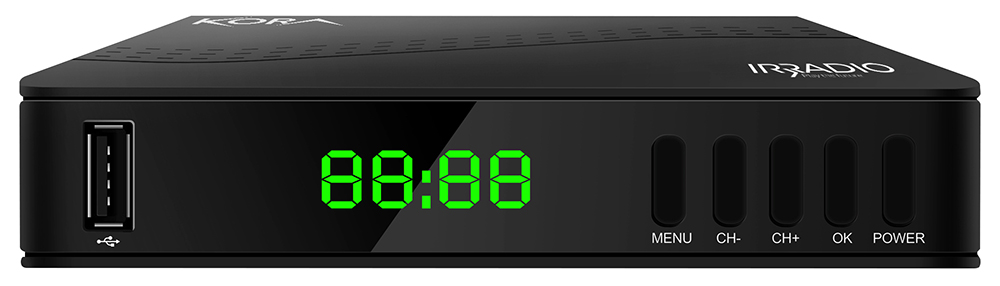 Decoder digitale terrestre IRRADIO KORA DTR-3341 dvb-t2 hevc h.265 60hz, 10bit