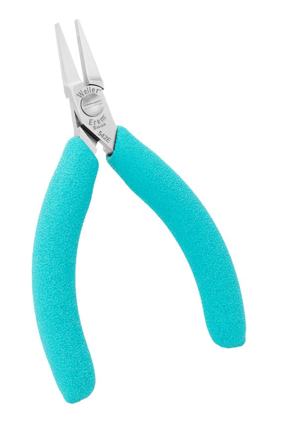 Pinze a becco piatto con ganasce lisce, 542E Weller