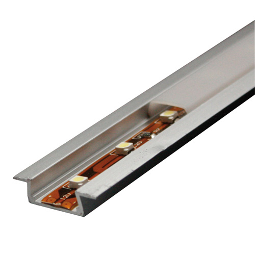 Profilo alluminio per stripled da 10mm copertura chiara piana 2mt.MKC 499047120