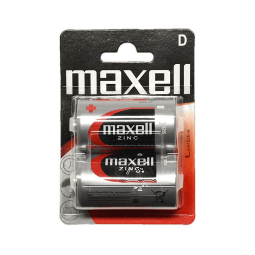 Batteria D zinco carbone MAXELL 2pc. Blister R20