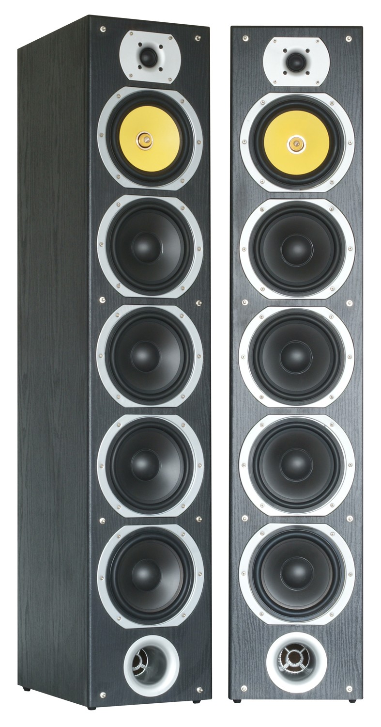 Coppia diffusori 4 vie a torre da 600W (2x300W), colore nero, Mod. SHFT57B