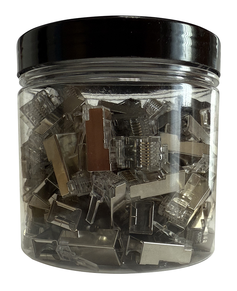 Spina RJ45 connettore con fori passanti Cat6 FTP (barattolo da 100pz)