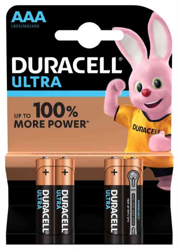 Duracell Ultra Ministilo (AAA) MN2400 in blister da 4 pile