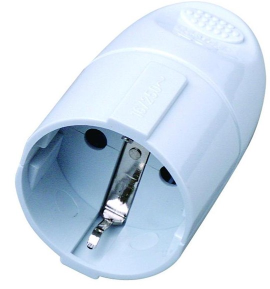 Presa tipo tedesco 16A 250V~, materiale PC, con contatto di terra