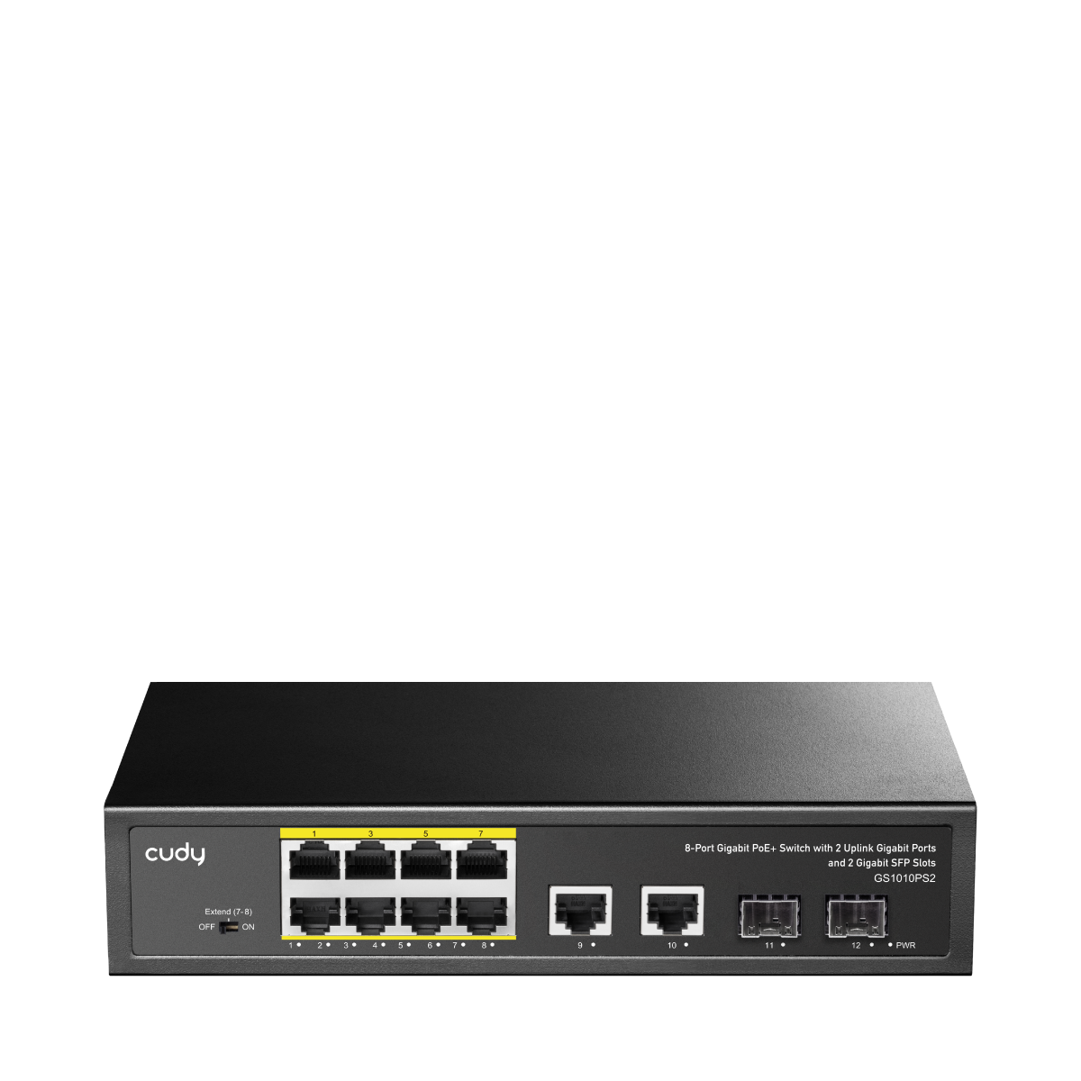 GS1010PS2 - 8-Port Gigabit PoE+ Switch with 2 Gigabit Uplink ports and 2 Gigabit SFP slot 120W