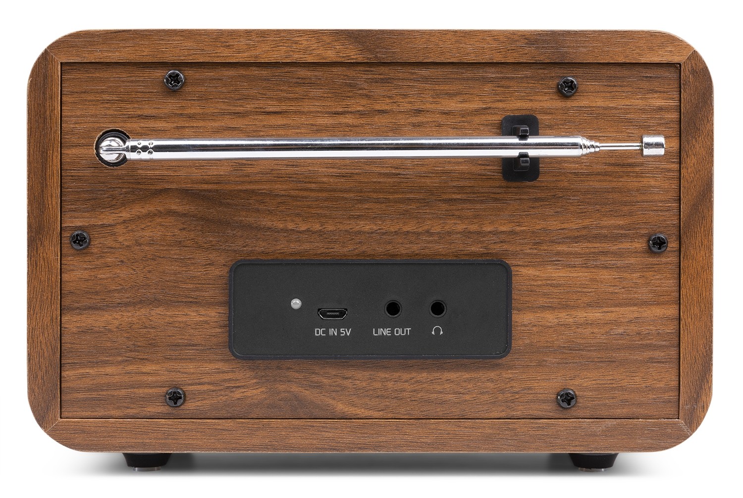 Milano, Radio DAB+/FM con batteria ricaricabile, BT e display, colore noce