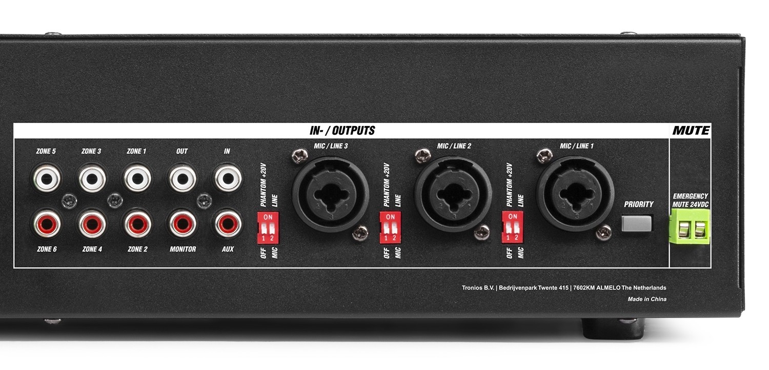 Amplificatore da 360W 6 zone 6 x 60W, 100V/8Ohm mod. PRM606