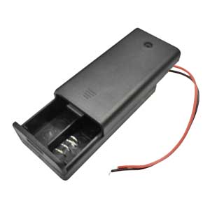 Portabatterie Chiuso Per 2 Stilo Con Fili E Interruttore On/Off PIL/33-I