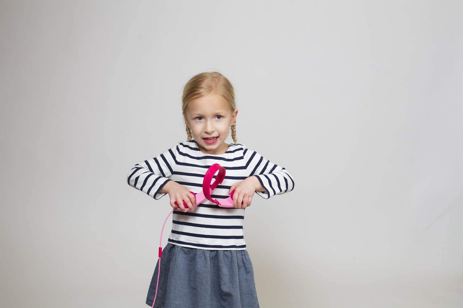 Wired stereo headphones with volume limiter Mod. Squads 200 pink