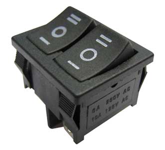 Deviatore .A Bilanciere Doppio 10A 250V Nero I-0-Ii DE/3482H-C