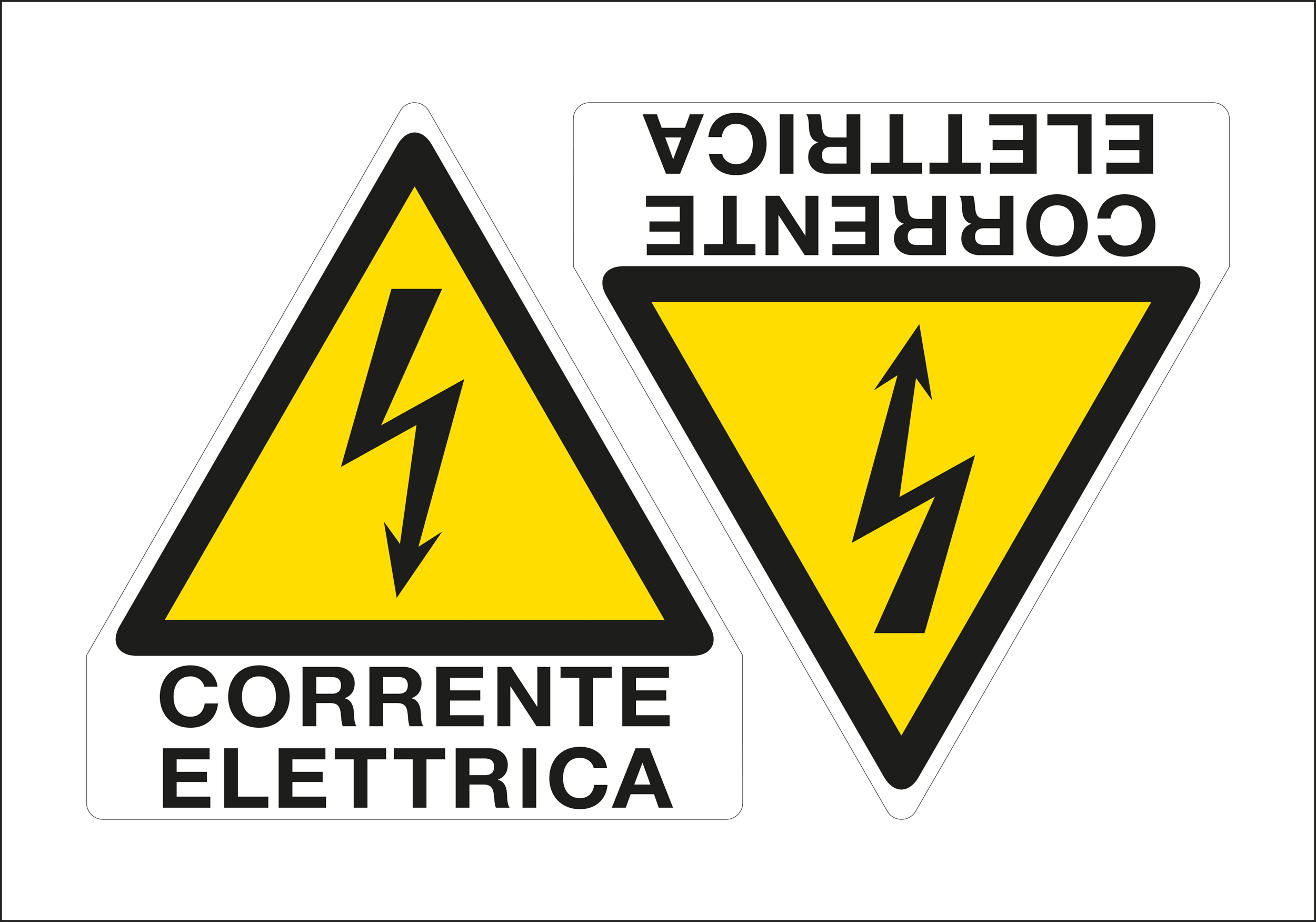 Cartelli Segnalatori E9562A Foglio 2 etich. ades. corrente elettrica