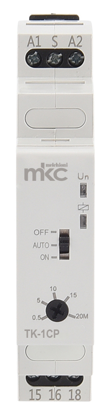 TK-1CP - Electronic stair light timer DIN rail guide 1 module, with clean contact