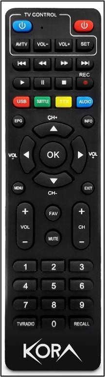 Decoder digitale terrestre IRRADIO KORA DTR-3341 dvb-t2 hevc h.265 60hz, 10bit