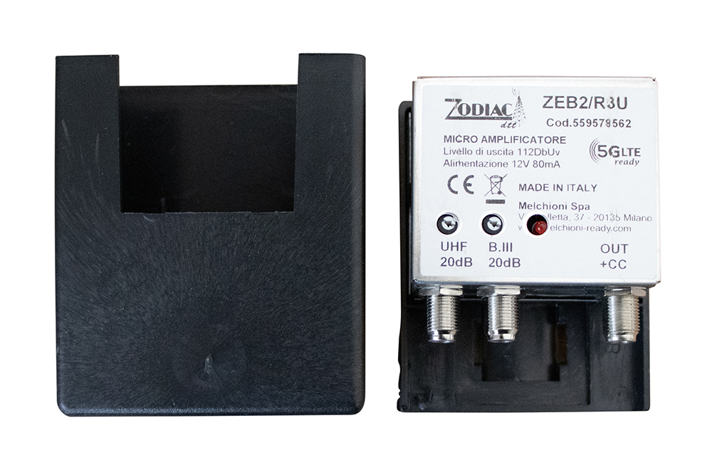 ZEB2R3U - 5G Free DVB-T2 Amplifier for Pole Mount with 2 Inputs, Band: III - UHF