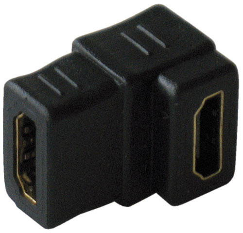 HDG-6208B 90 F/F ADAPTOR BLACK BK Adapter video 90° socket/socket hdmi