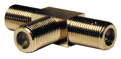 Connettore presa, tipo F tripla, per la connessione di 3 connettori spina F