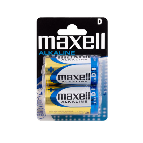 MAXELL batteria alcalina D in blister da 2 pile LR20