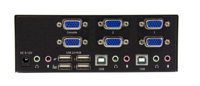 Startech.com SV231DVGAU2A Switch Commutatore a 2 porte - KVM USB 2.0 a doppio VGA con Hub USB a 2 porte e 3,5mm audio