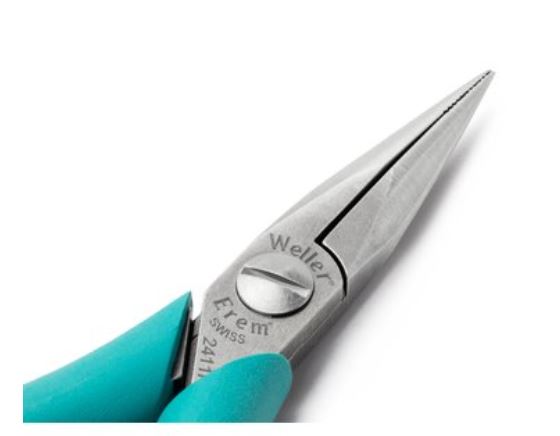 Pinze con becco ad ago e ganasce lisce, tonde, ad alta precisione, 2411PD Weller