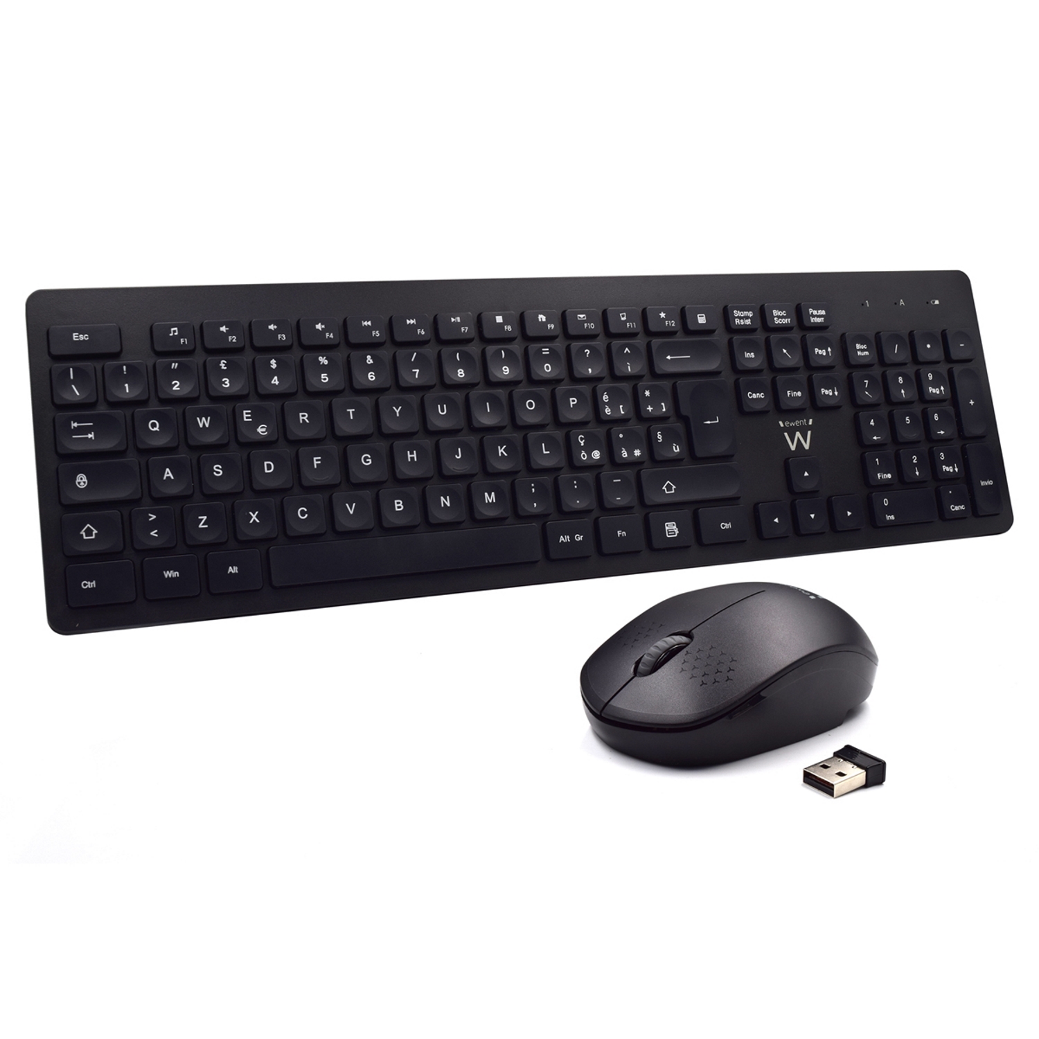 Wireless keyboard and mouse bundle, concave keys - IT Layout