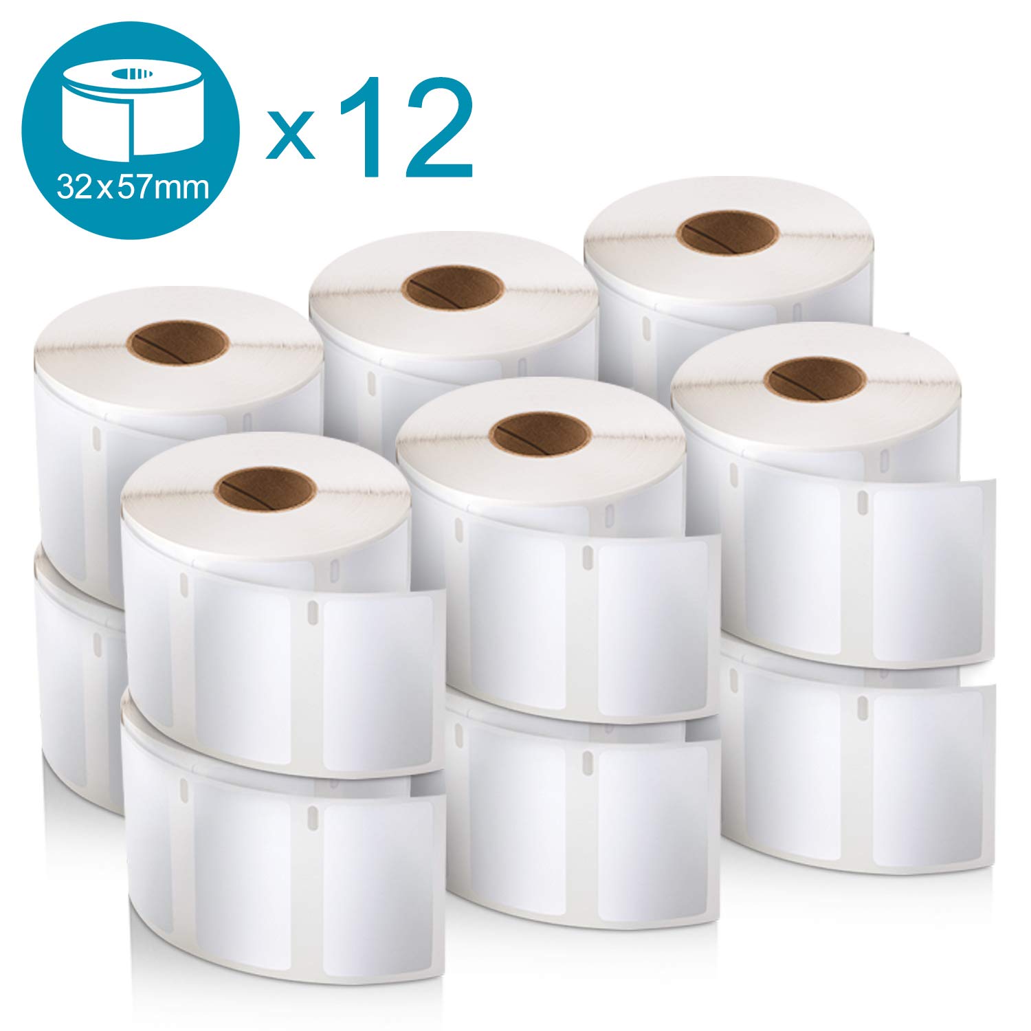 Etichette DYMO® LabelWriter™ 57 x 32 mm - Bianco  Value Pack (12 Rotoli)