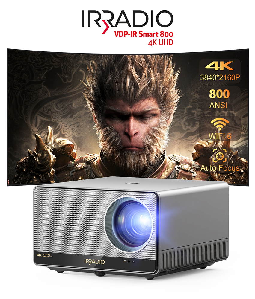 VDP-IR Smart 800 4K UHD - Videoproiettore 4K Ultra HD  2160p, con Sistema GTV
