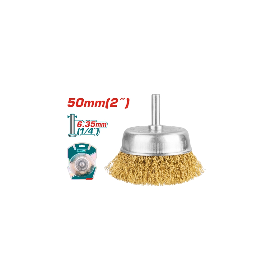 50mm Cup Brush Brass 1/4" Attachment TAC33021