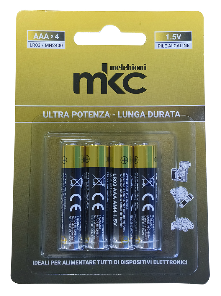 BATTERIA R03 AAA ALCALINA MKC BLISTER 4PZ