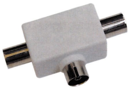 Sdoppiatore d' antenna 1 presa 2 spine coassiali 9,5 mm blister