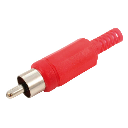CT2005 PLUG RED Plug rca flying red with cable guide