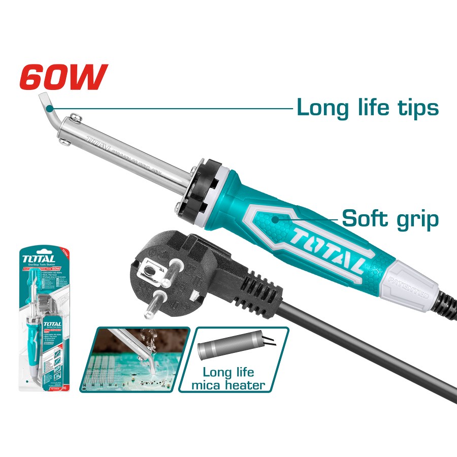 60W Curved Tip Soldering Iron TET2606