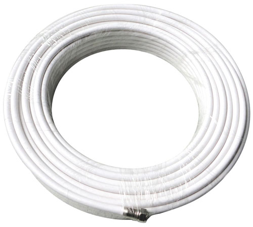 IR-EA-5.0-50 - Cavo coassiale  75 Ohm, bianco, diametro 5 mm, classe A, con connettori F, matassa da 50mt.