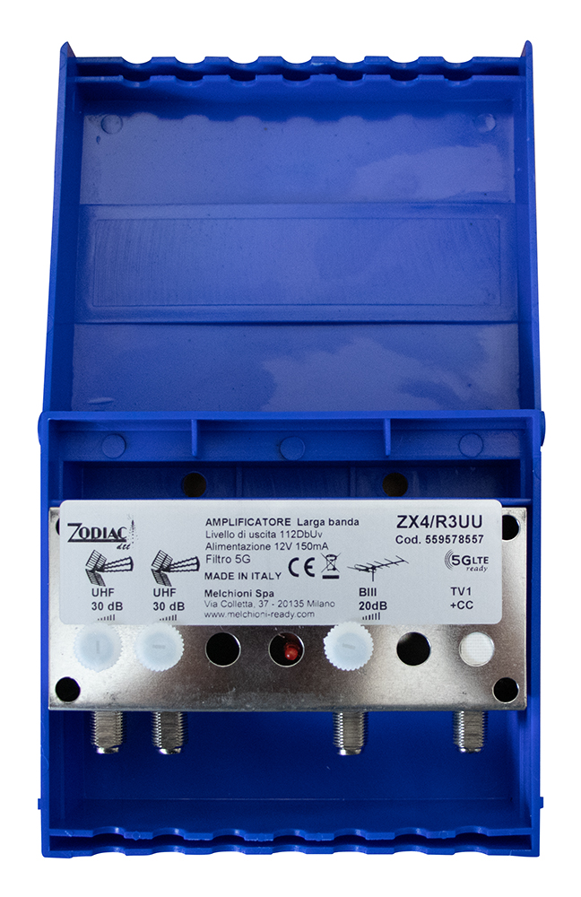 ZX4/R3UU - 5G Free DVB-T2 Mast Amplifier with 3 Inputs, Bands: III - UHF - UHF