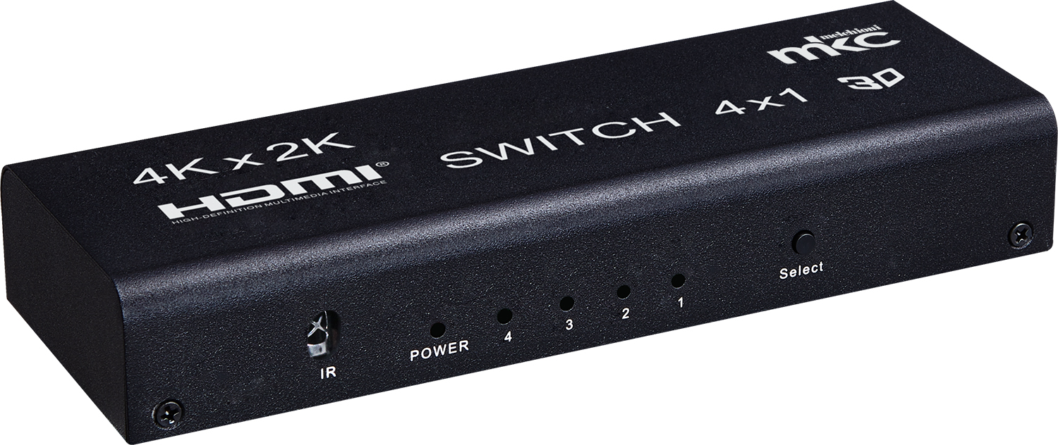 4K 30Hz HDMI Selector 4 IN × 1 OUT with Audio Extractor, model MK-DSW4-M