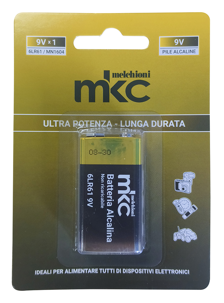 BATTERIA 6LR61 9V ALCALINA MKC BLISTER 1 PZ
