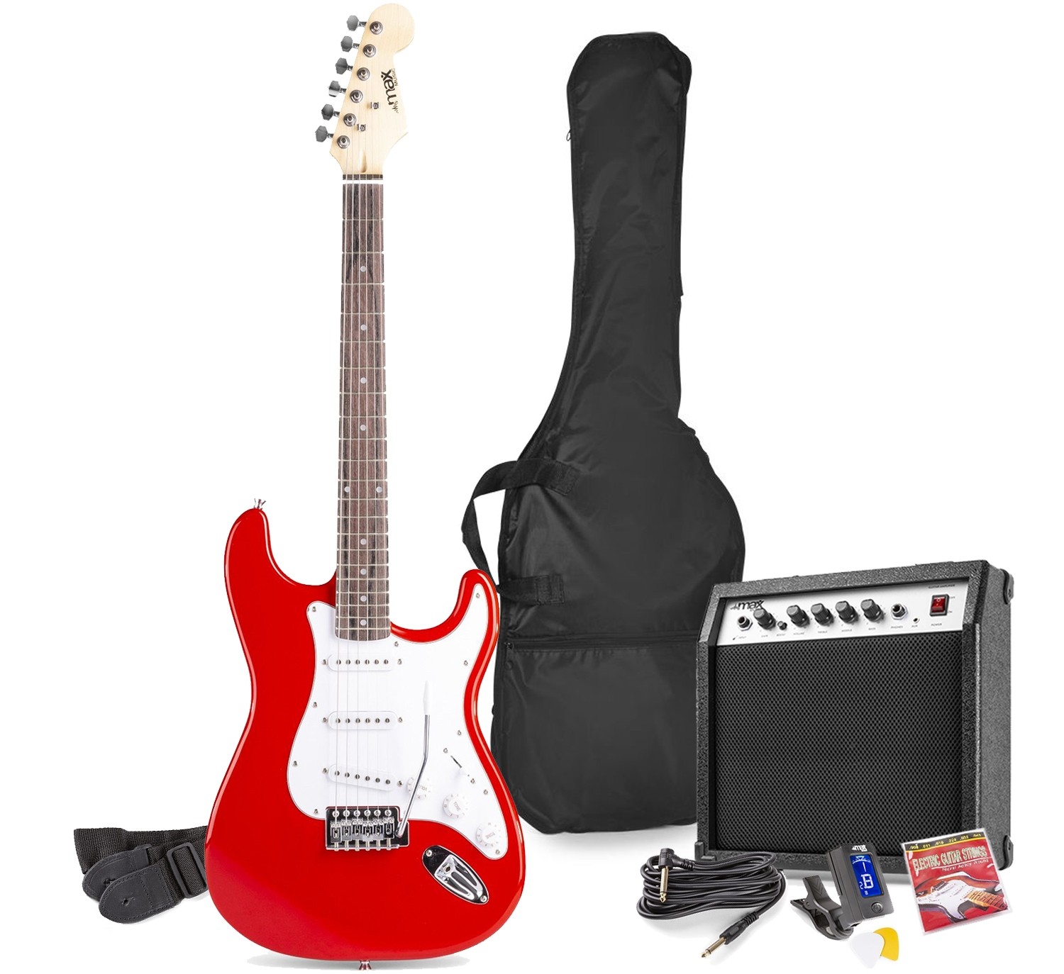Set Chitarra elettrica + Amplificatore + Accessori Mod.Gig Kit rossa