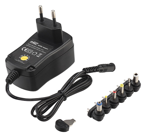 MKC-3K10GS Power Supply 3-12V DC UNIV. 1000mA 6 PLUGS MKC-3K10GS
