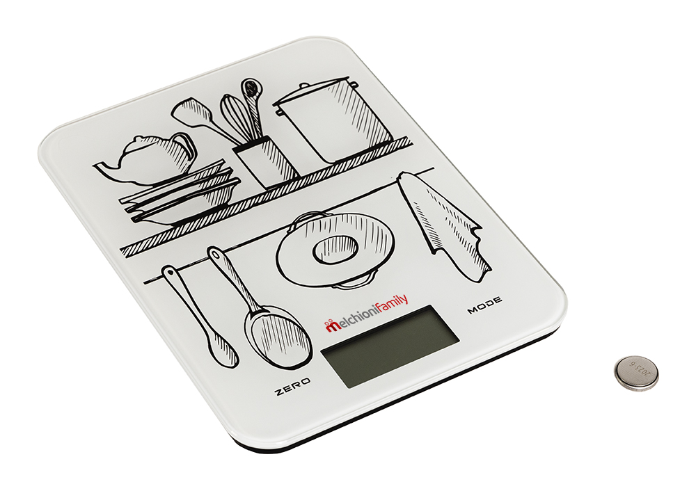 Bilancia da cucina GLASS con piatto in vetro