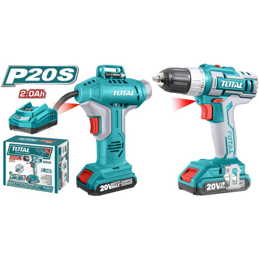 Kit Trapano + Mini Compressore One Battery TCKLI2002