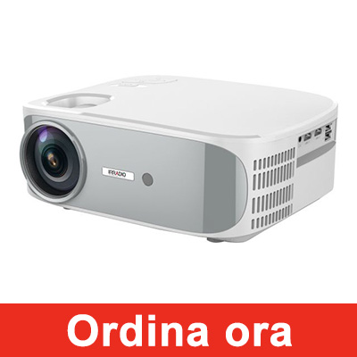 Videoproiettore LCD LED Full HD 1080p, con funzione mirroring. 4000 Lumen, contrasto 3000:1, 4D Digital Keyston