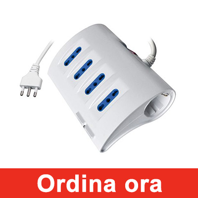 Multipresa da scrivania 4 prese 10/16A, 1 schuko, 2 porte USB bianco MKC