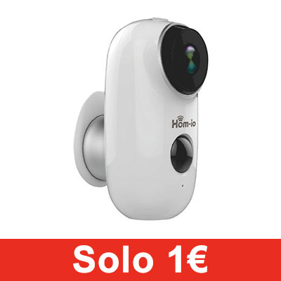 Telecamera a batteria Wi-Fi IP65 HOM-iO 1080P - Cloud - SDcard