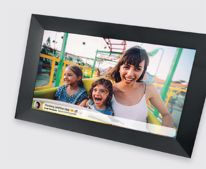 digital photo frame con cornice nera